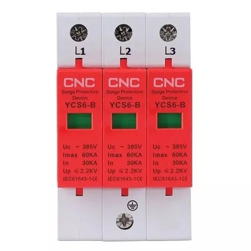 AC viršįtampių ribotuvas, 3P, B klasės, 30-60 kA, 385VAC