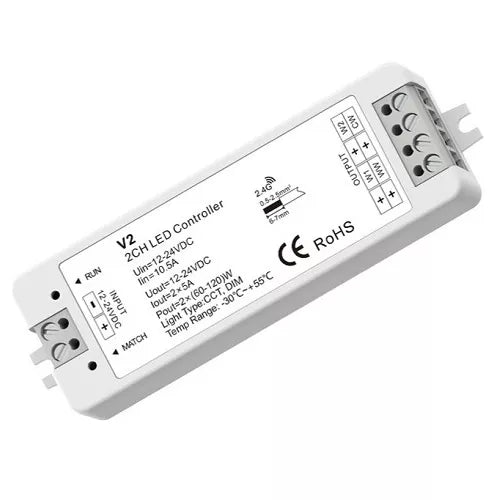 V2 valdiklis-imtuvas 12-24V, 2x5A
