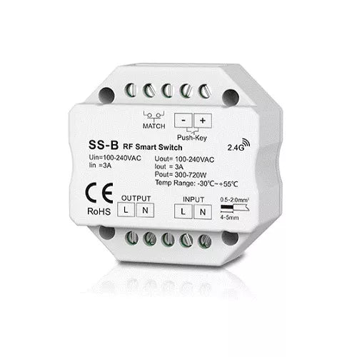SS-B vieno kanalo 230V valdiklis be pritemdymo funkcijos + Push Key
